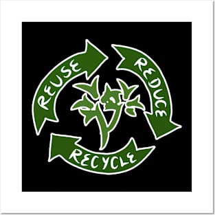 3 arrows symbolizing reuse, reduce, recycle. Posters and Art